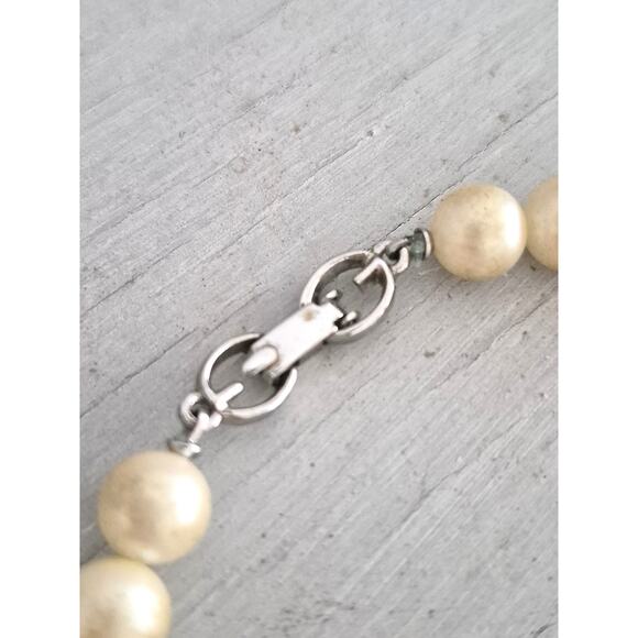 Vintage Givenchy Faux Pearl and Rhinestone Lariat Necklace and Earring Set - Picture 3 of 7